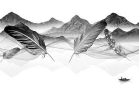 现代 新山水意境画 文件分层画