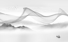 高档 新山水意境画 文件分层画