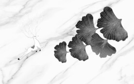 爵士白电视背景墙画 分层文件 