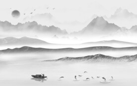 新款新简约山水画 文件分层画