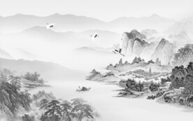 意境新爆款山水画 文件分层画