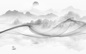 现代 新爆款山水画 文件分层画