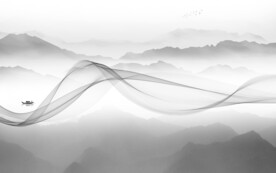 高档 高清新山水画 文件分层画