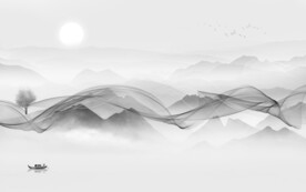 大气 高清山水画 文件分层画 