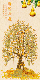 发财树 装饰画 晶瓷画