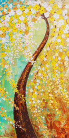 发财树 装饰画 晶瓷画