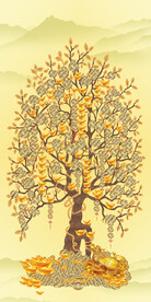 发财树 装饰画 晶瓷画