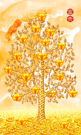 发财树 装饰画 晶瓷画