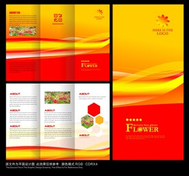 红色简洁艺术折页