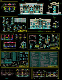 三层别墅建筑图纸