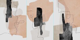 北欧风抽象几何水墨油画装饰画