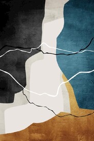 北欧风抽象金色水墨油画装饰画