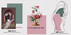 莫迪兰抽象建筑花瓶装饰无框画