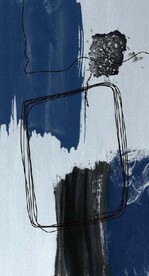 侘寂风抽象蓝色水墨油画装饰画