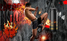 复古怀旧拳击手健身房背景墙