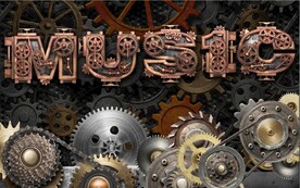 工业风机械齿轮音乐餐饮背景墙