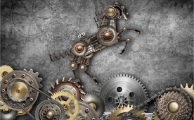 工业风机械齿轮马餐饮背景墙