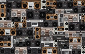 复古音乐音箱酒吧KTV背景墙