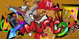 欧美风涂鸦狼人KTV背景墙壁画