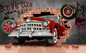 复古怀旧汽车酒吧KTV背景墙