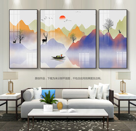 创意山水画客厅装饰画玄关画挂画