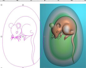 生肖鼠椭圆吊坠