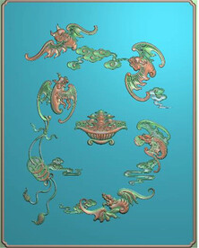 蝙蝠铜钱元宝背板