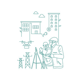 国家电网输电无人机巡线线描图