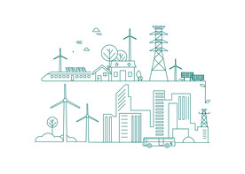 电力城市线描图