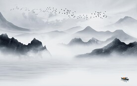 最新意境中式山水 文件分层 