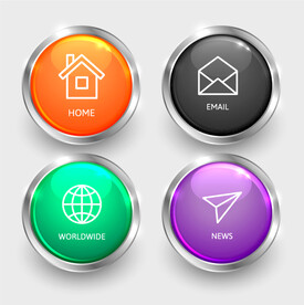 网页彩色质感水晶按钮