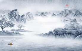 新中式新山水高清画 TIF分层