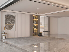 现代极简轻奢客厅空场景