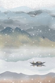 雪景山水