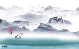 高端现代中式山水 文件分层 