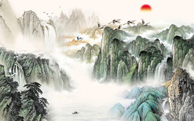 最新高清新山水画 文件分层画