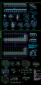 廊平立剖面详图 