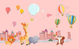 卡通儿童房背景墙