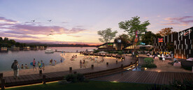 高清度假村沙滩黄昏PSD素材