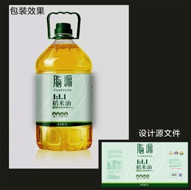 食用油包装效果图+平面图 