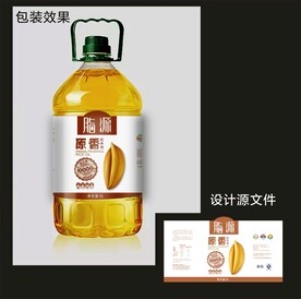 食用油包装效果图+平面图 