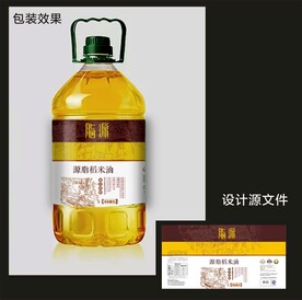 食用油包装效果图+平面图 