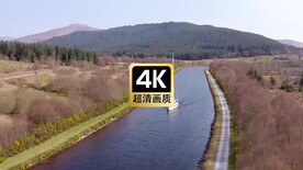 风景素材河道上行驶的帆船