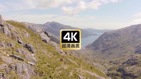 航拍素材上坡上奔跑的麋鹿