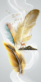 装饰画 晶瓷画 羽毛