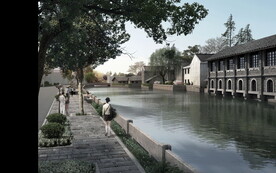 高清苏式河道分层PSD效果图