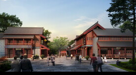 高清古建筑分层PSD效果图