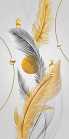 装饰画 晶瓷画 羽毛