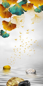 装饰画 晶瓷画 杏叶