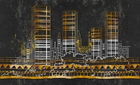 城市剪影装饰画